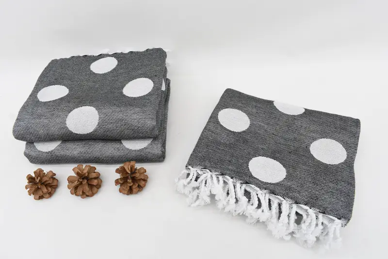 Organic Towel, 70x40 Cotton Polka Dot Towel, Turkish hand towel, Turkish Towel Set, Quick-dry towel, Valentines Day Gift, Personalized Gifts - 8