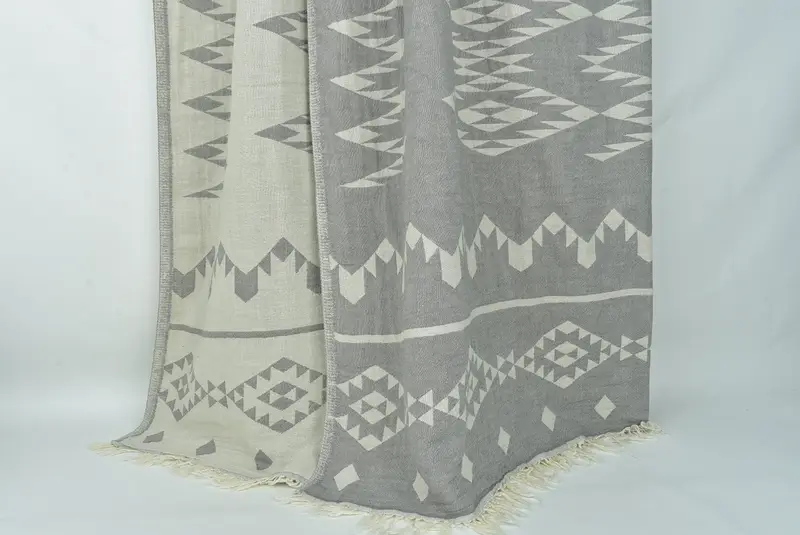 Bridesmaid Gifts, 70x60 Cotton Geometric Towel, Gift For The Home, Bridal Shower Gift, First Wedding Anniversary Gift, Boho Throw Blankets - 8
