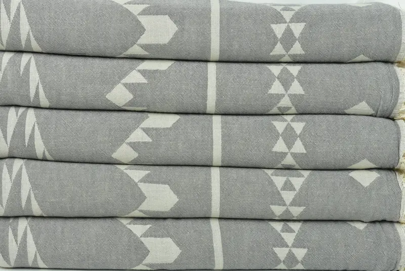 Bridesmaid Gifts, 70x60 Cotton Geometric Towel, Gift For The Home, Bridal Shower Gift, First Wedding Anniversary Gift, Boho Throw Blankets - 3