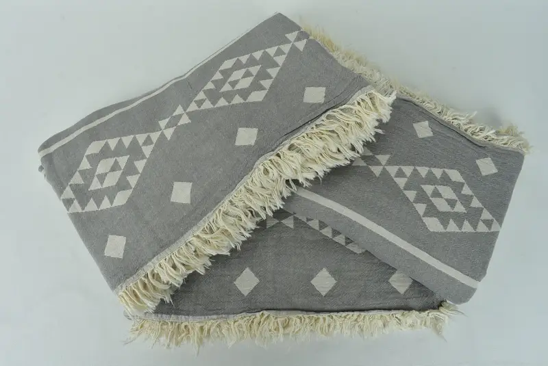 Bridesmaid Gifts, 70x60 Cotton Geometric Towel, Gift For The Home, Bridal Shower Gift, First Wedding Anniversary Gift, Boho Throw Blankets - 7
