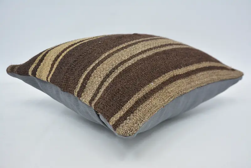 Vintage Pillow, Personalized Gift Pillow Cushion Cover, Cushion, 14x14 Brown Pillow, Handmade Kilim Cushion, Pillow for Couch - 6