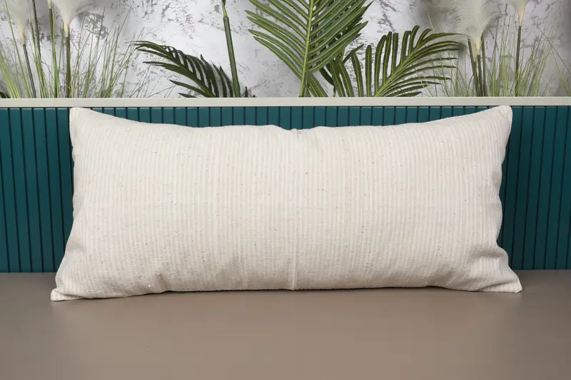 Handgefertigtes gestreiftes Kissen, 16x36 besticktes Kissen