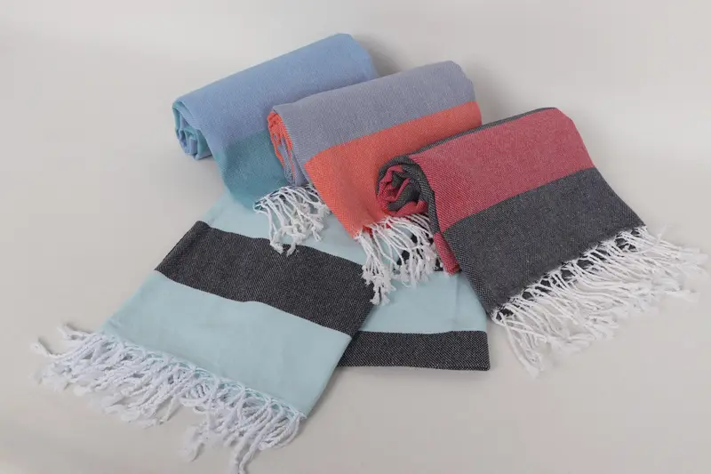 Quick-dry peshtemal, Monogram Beach Towel, Wedding Gift, Beach Size Towel, Wedding Anniversary Gift, House Warming Gift, 70x40 Cotton Striped Towel - 4