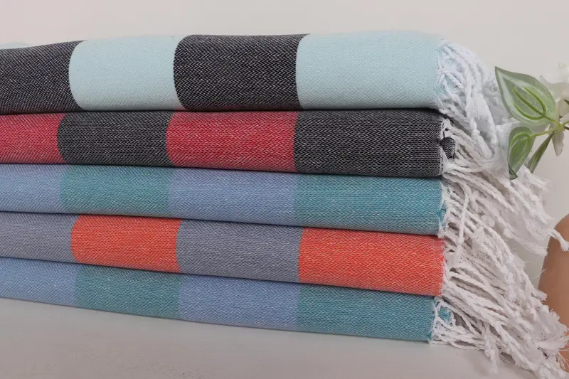 Quick-dry peshtemal, Monogram Beach Towel, Wedding Gift, Beach Size Towel, Wedding Anniversary Gift, House Warming Gift, 70x40 Cotton Striped Towel - 2