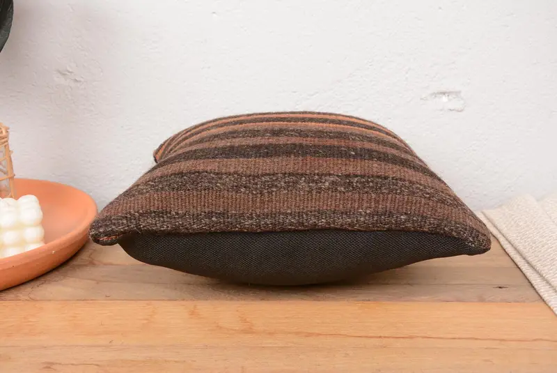 Interior Designer Pillow, Anatolian Pillow Case, Pillow for Sofa, Boho Pillow Sham Cover, Cushion Case, 14x14 Brown Pillow Cover, Farmhouse Pillow - 5