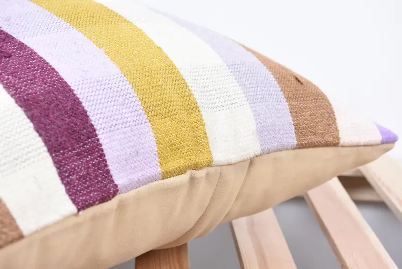 Ethnical Kilim Rug Pillow, Decorative Pillow Case, Cushion Case, 18x18 White Pillow, Pillow for Couch, Kilim Pillow Cover - 7