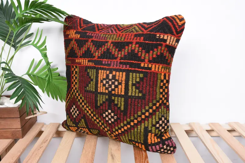 Interior Designer Pillow, Neutral Throw Cushion Cover, Cushion Cover, Antique Pillows, 20x20 Red Pillow Cover, Pillow for Couch - 5