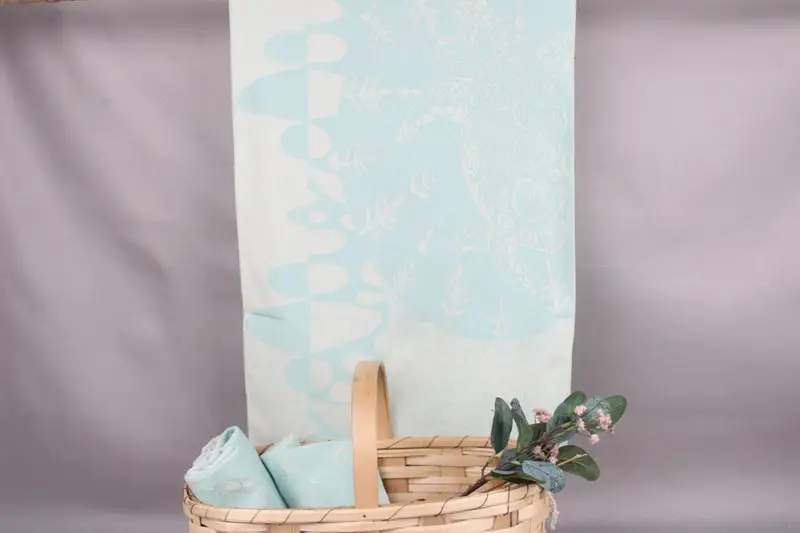 Monogram Kitchen Towel, Beige, 18x36 Inches