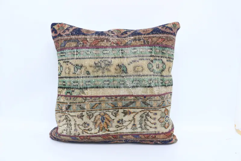 Outdoor Bolster Pillow Sham, Turkish Kilim Pillow, Kilim Pillow, 28x28 Beige Pillow Case, Pillow Case, Kilim Pillow Cover - 1