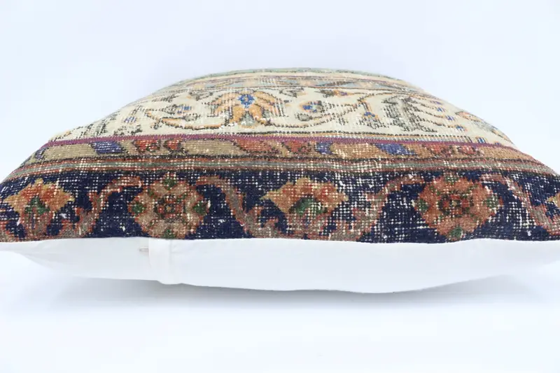 Outdoor Bolster Pillow Sham, Turkish Kilim Pillow, Kilim Pillow, 28x28 Beige Pillow Case, Pillow Case, Kilim Pillow Cover - 5