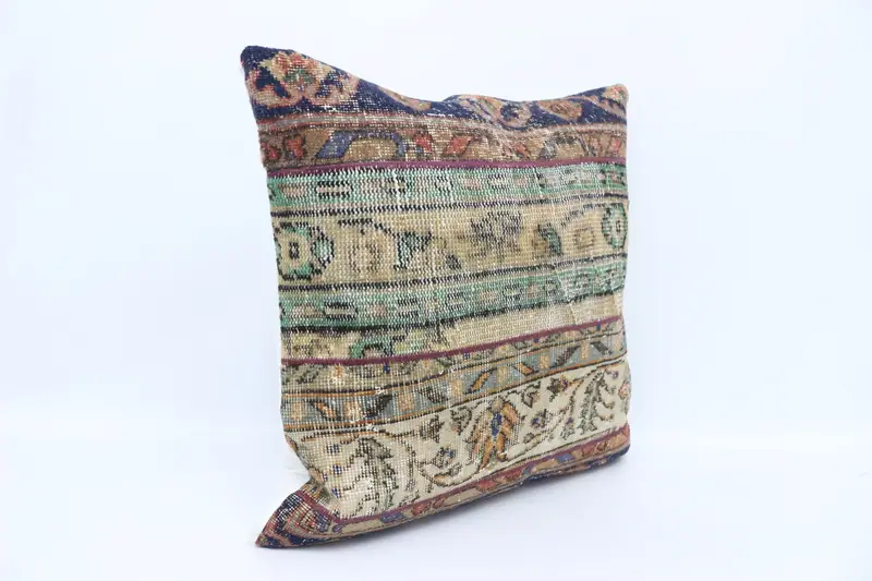 Outdoor Bolster Pillow Sham, Turkish Kilim Pillow, Kilim Pillow, 28x28 Beige Pillow Case, Pillow Case, Kilim Pillow Cover - 3