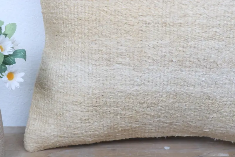 Sofa Pillow, 18x18 Beige Cushion, Custom Cushion Case, Antique Pillows, Pillow Cover, Boho Pillow Sham Cover, Handmade Kilim Cushion - 3
