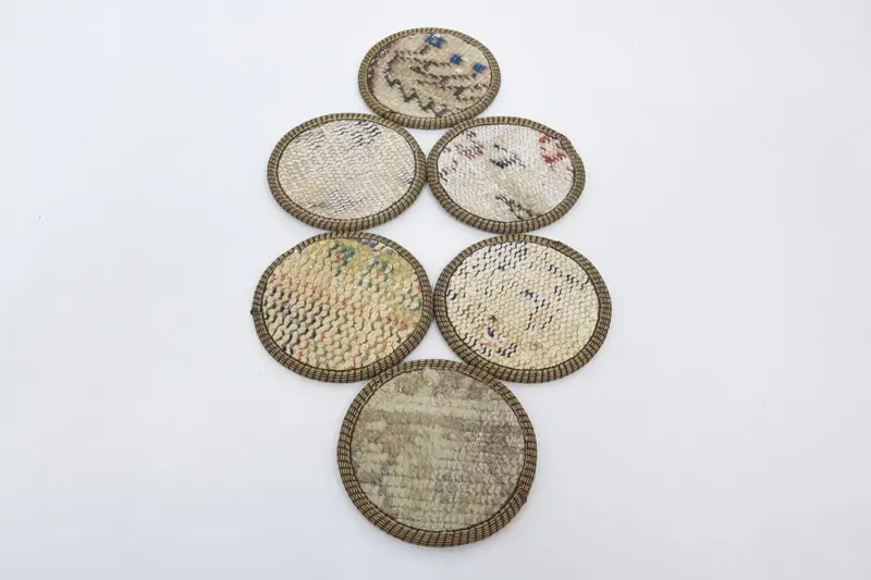 Bohemian Beige and Green Round Coaster, Versatile Bohemian Coaster