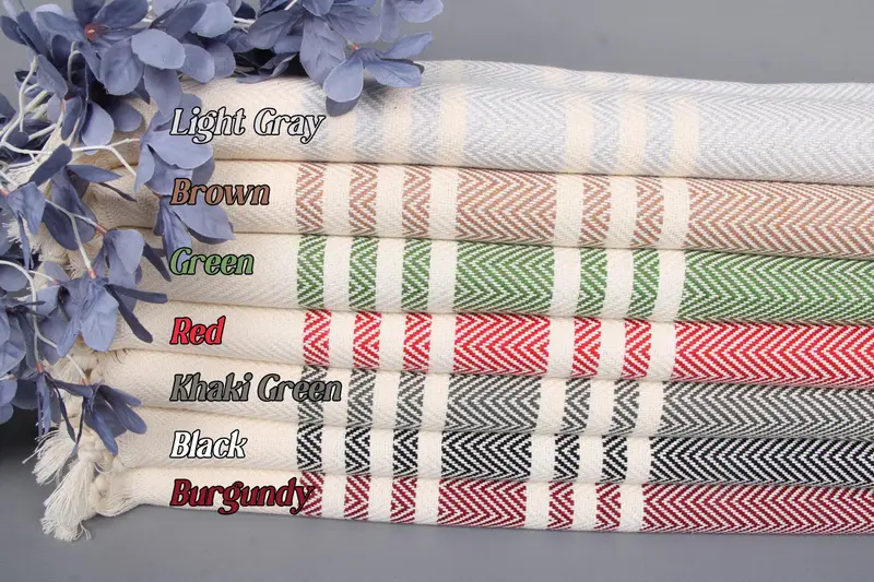 Custom Hand Towel Herringbone Cotton 20x36, Organic/Recycled