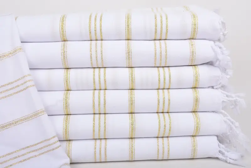 Turkish Towel Hand Towel Mustard Striped Tea Towel, 40x24 Inches