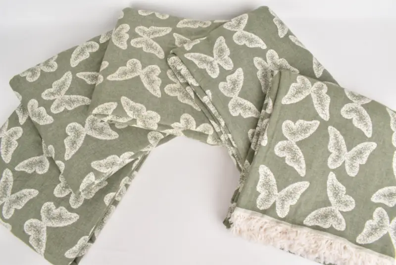 Woven Blanket, 96x80 Cotton Butterfly Pattern Towel, Custom Blanket, Bridal Shower Favors, Wedding Gift Customized Blanket, Throw Blanket Couch - 4