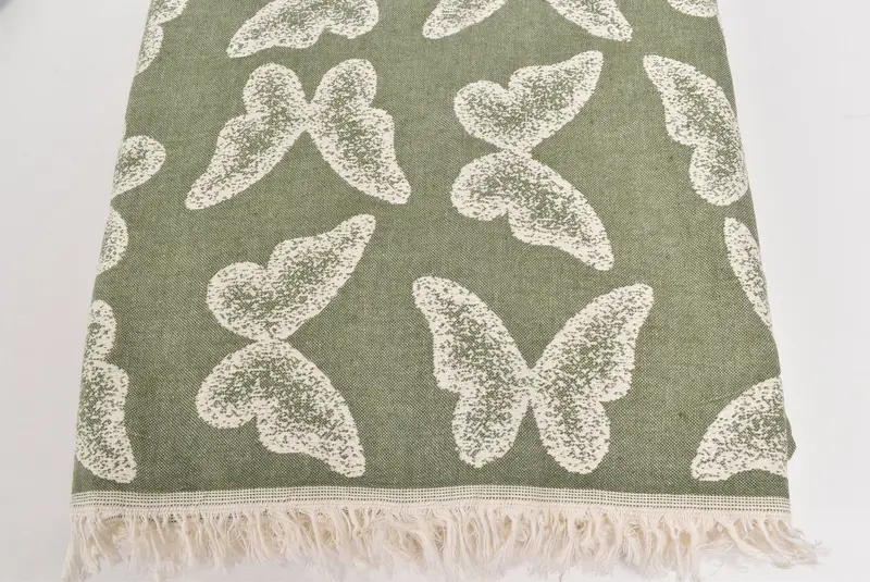 Woven Blanket, 96x80 Cotton Butterfly Pattern Towel, Custom Blanket, Bridal Shower Favors, Wedding Gift Customized Blanket, Throw Blanket Couch - 5