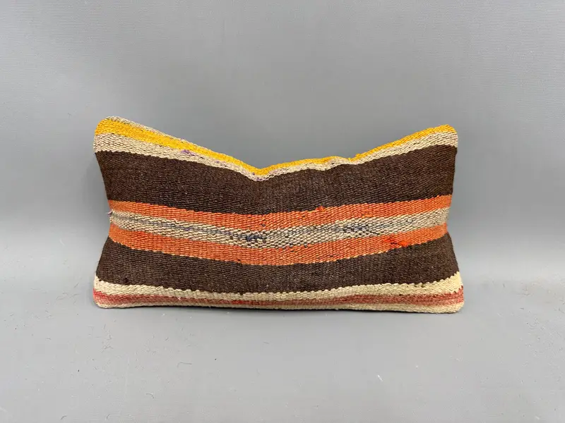 Gift Pillow, Ethnic Pillow Cover Pillow, Farmhouse Cushion Case, Home Decor Pillow, Pillow for Sofa, Cushion Case, 8x16 Brown Pillow - 1