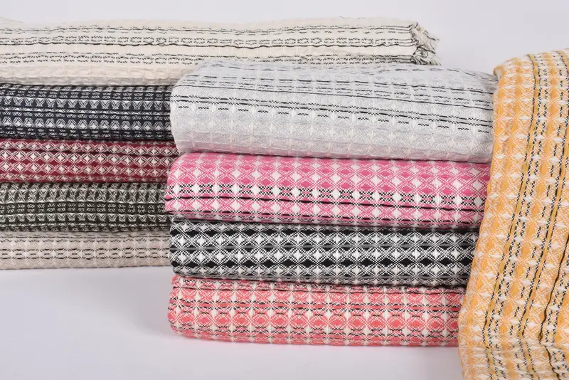 Personalized Turkish Red Striped Throw Blanket, 95x71 Inches