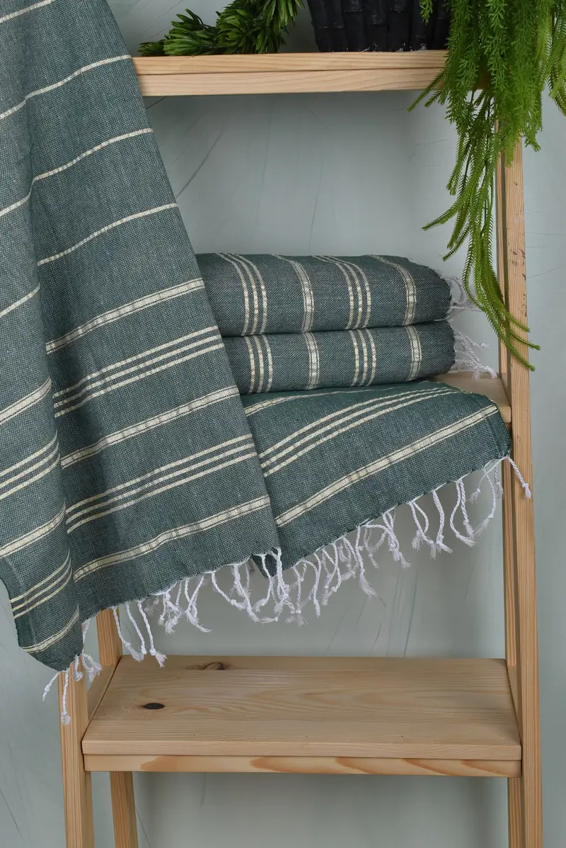 Xmas Gifts, Turkish Hand Towel, Custom Hand Towel, Wedding Anniversary Gift, 40x24 Cotton Striped Towel, Engagement Gift, Personalized Kitchen Towel - 6