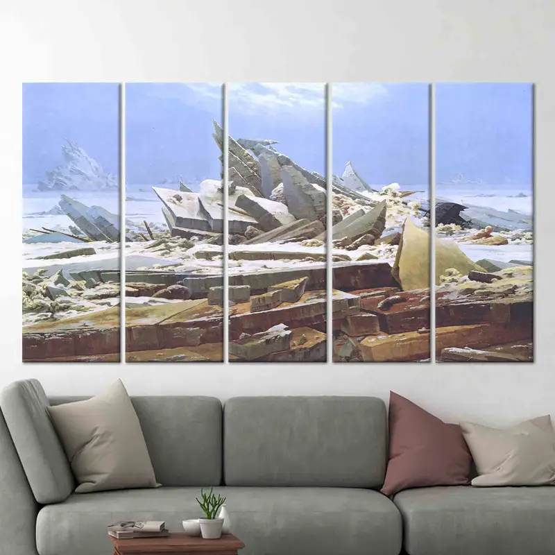 抽象的な海のキャンバス: Caspar David によるトレンディなアート