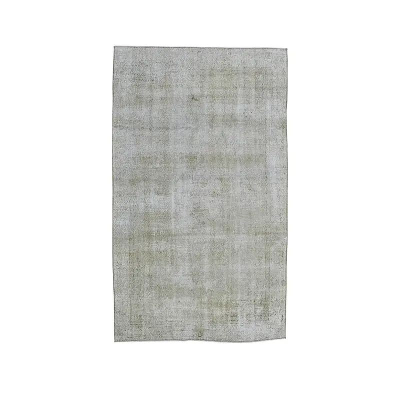 5.1x8.6 ft Vintage Large Rug, Gray White Turkish Polka dot Wool Rug - 1