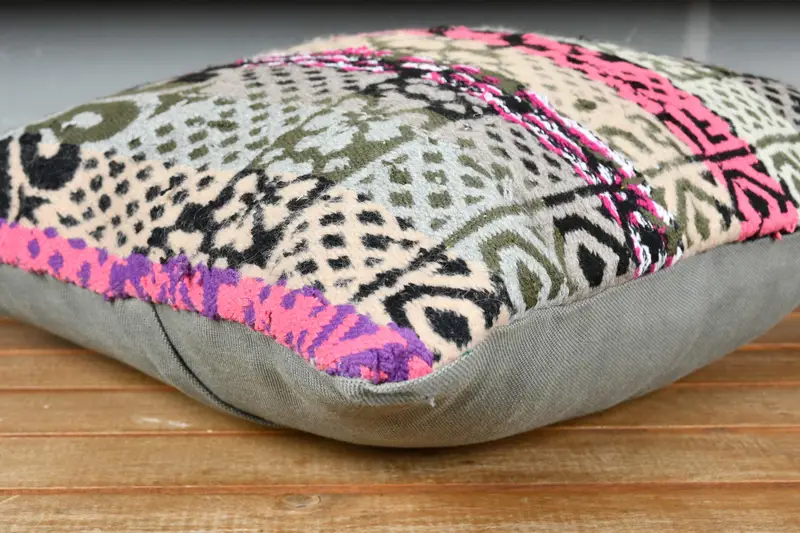 Turkish Rugs Cushion Case, Turkish Kilim Pillow, Gift Pillow, Boho Chic Cushion Case, 18x18 Pink Pillow Sham, Antique Pillows, Pillow Case - 3