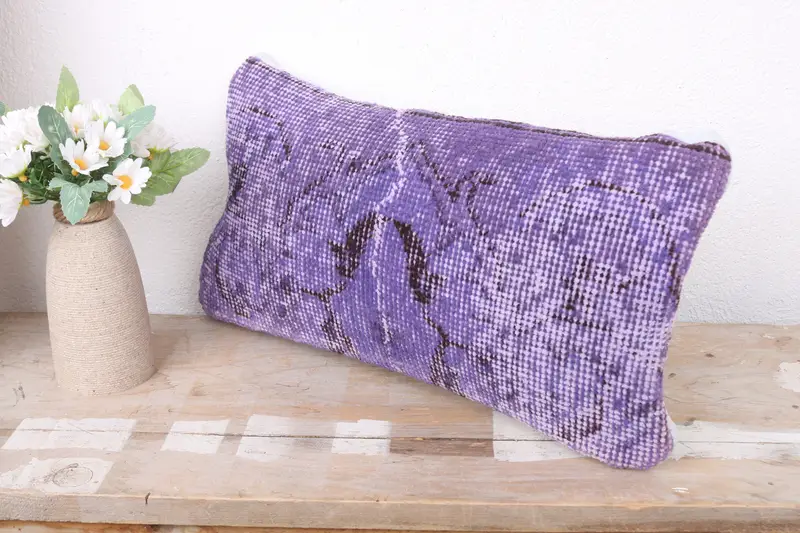 Custom Pillow Case, Vintage Pillow Case, Pillow for Sofa, Kilim Pillow, Cushion Cover, Kilim Cushion Sham, 8x16 Blue Pillow Case - 4