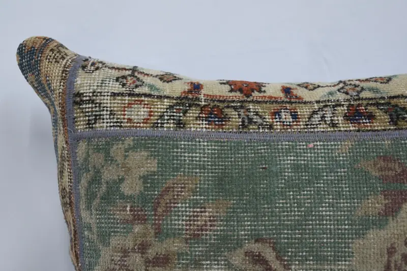 Handmade Rug Seat Cushion Cover, Boho Pillow, 28x28 Beige Cushion Case, Pillow for Couch, Pillow Case, Turkish Kilim Pillow - 2