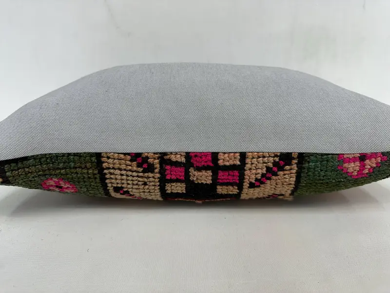 Pillow, Vintage Kilim Pillow, Indoor Pillow Sham, Boho Pillow, 12x20 Orange Pillow Sham, Vintage Throw Cushion Case, Pillow for Sofa - 7