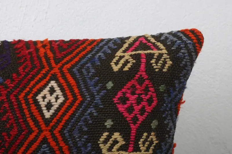 12x24 Red Cushion, Accent Throw Cushion Cover, Throw Kilim Pillow, Vintage Pillow, Gift Pillow, Neutral Pillow Case, Pillow Case, Handmade Cushion - 5