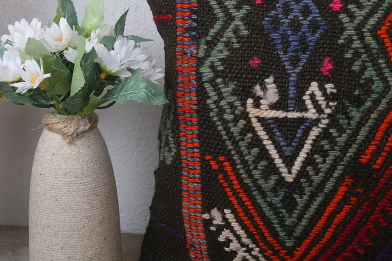12x24 Red Cushion, Accent Throw Cushion Cover, Throw Kilim Pillow, Vintage Pillow, Gift Pillow, Neutral Pillow Case, Pillow Case, Handmade Cushion - 3