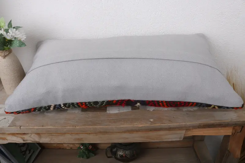 12x24 Red Cushion, Accent Throw Cushion Cover, Throw Kilim Pillow, Vintage Pillow, Gift Pillow, Neutral Pillow Case, Pillow Case, Handmade Cushion - 7