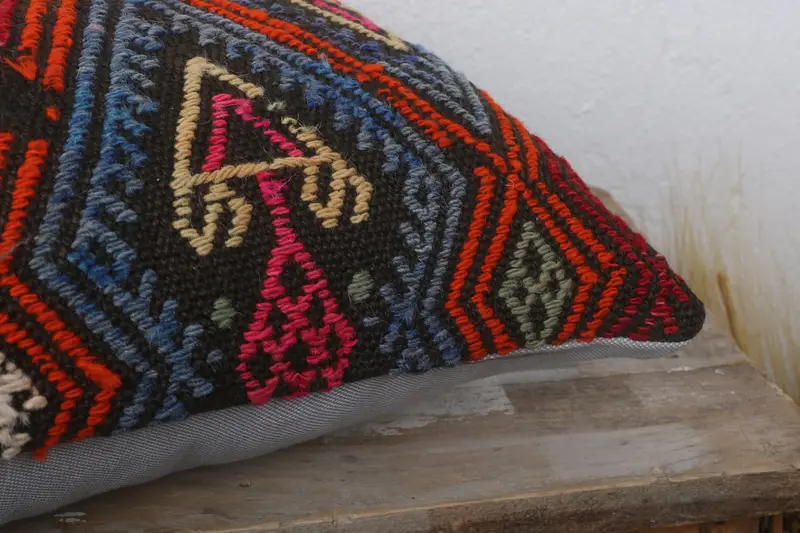12x24 Red Cushion, Accent Throw Cushion Cover, Throw Kilim Pillow, Vintage Pillow, Gift Pillow, Neutral Pillow Case, Pillow Case, Handmade Cushion - 6