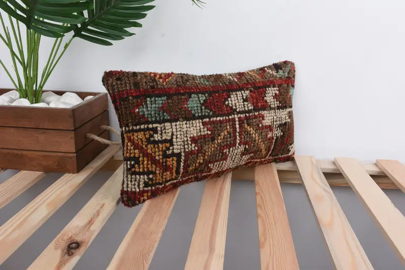 Interior Designer Pillow, Boho Chic Cushion, Turkish Pillow, Pillow Sham, Vintage Pillow, 8x16 Beige Cushion Case, Oriental Pillow Sham - 4