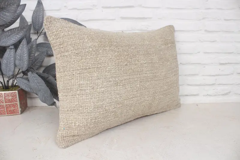 Cushion, 16x24 Beige Pillow, Vintage Kilim Throw Pillow, Vintage Pillow, Art Deco Cushion Case, Square Throw Pillow Case, Home Decor Pillow - 3