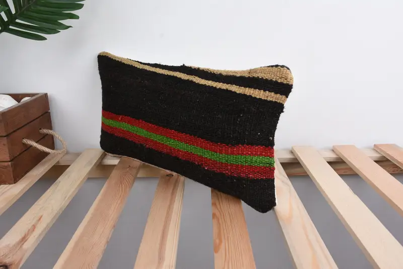 Vintage Pillow, Pillow for Sofa, Pillow Case, Neutral Throw Pillow Sham, 8x16 Brown Pillow Sham, Vintage Kilim Throw Pillow - 5