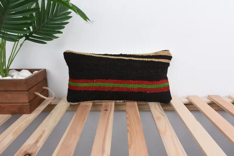 Vintage Pillow, Pillow for Sofa, Pillow Case, Neutral Throw Pillow Sham, 8x16 Brown Pillow Sham, Vintage Kilim Throw Pillow - 1