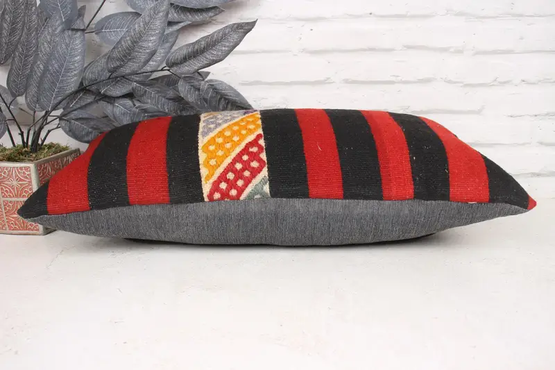 Boho Pillow, 12x24 Red Cushion, Boho Pillow Sham Cover, Pillow Case, Gift Pillow, Office Chair Cushion, Nautical Throw Pillow Case, Patio Pillow - 5