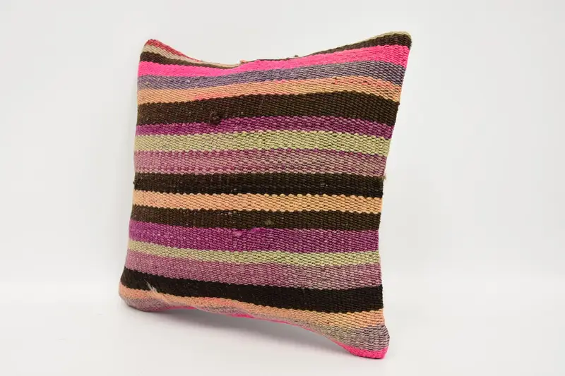 Armchair Cushion, 12x12 Purple Cushion Case, Throw Kilim Pillow, Gift Pillow, Kilim Pillow Cover, Colorful Pillow Cover, Cushion Case - 4