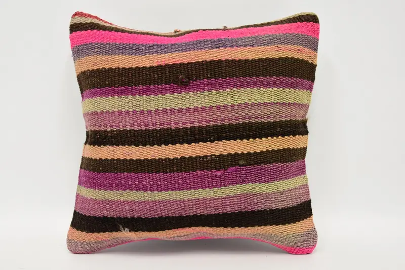Armchair Cushion, 12x12 Purple Cushion Case, Throw Kilim Pillow, Gift Pillow, Kilim Pillow Cover, Colorful Pillow Cover, Cushion Case - 1