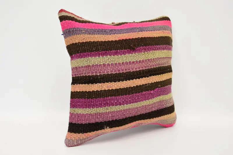Armchair Cushion, 12x12 Purple Cushion Case, Throw Kilim Pillow, Gift Pillow, Kilim Pillow Cover, Colorful Pillow Cover, Cushion Case - 3
