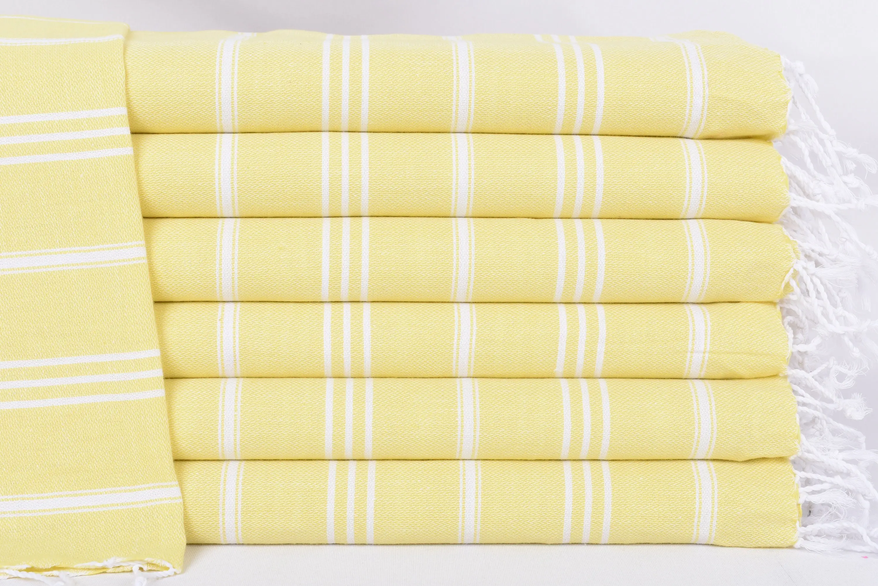 Hand Size Lemon Yellow Striped Dish Towel, 40x24 Inches - 1