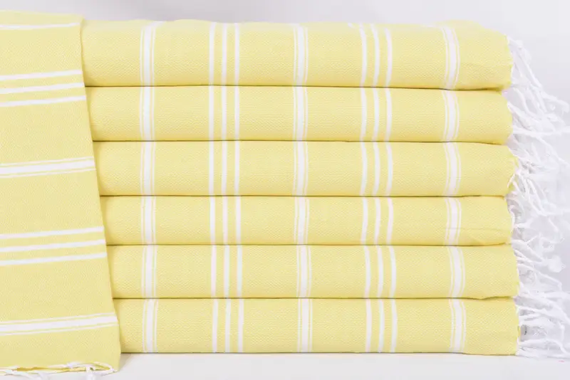 Hand Size Lemon Yellow Striped Dish Towel, 40x24 Inches