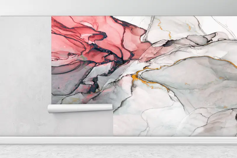 Paper Wall Art, Modern Wall Paper, Alcohol Ink Wall Mural, , Abstract Wall Mural, Custom Wall Paper, ContemporaryMarble Mural, - 1