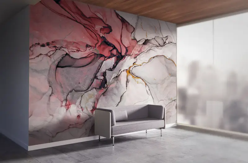 Paper Wall Art, Modern Wall Paper, Alcohol Ink Wall Mural, , Abstract Wall Mural, Custom Wall Paper, ContemporaryMarble Mural, - 4