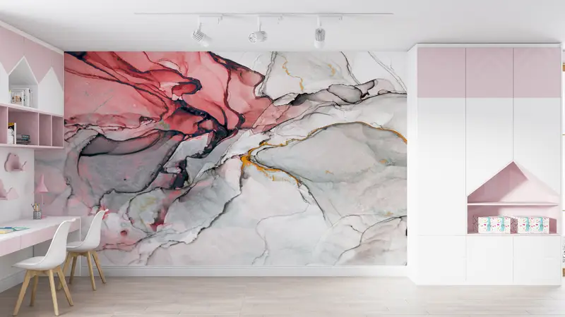 Paper Wall Art, Modern Wall Paper, Alcohol Ink Wall Mural, , Abstract Wall Mural, Custom Wall Paper, ContemporaryMarble Mural, - 6