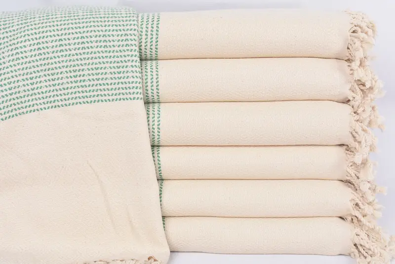 Beach Towel Personalized Turkish Organic Cotton Green Diamond, 70x40 Inches