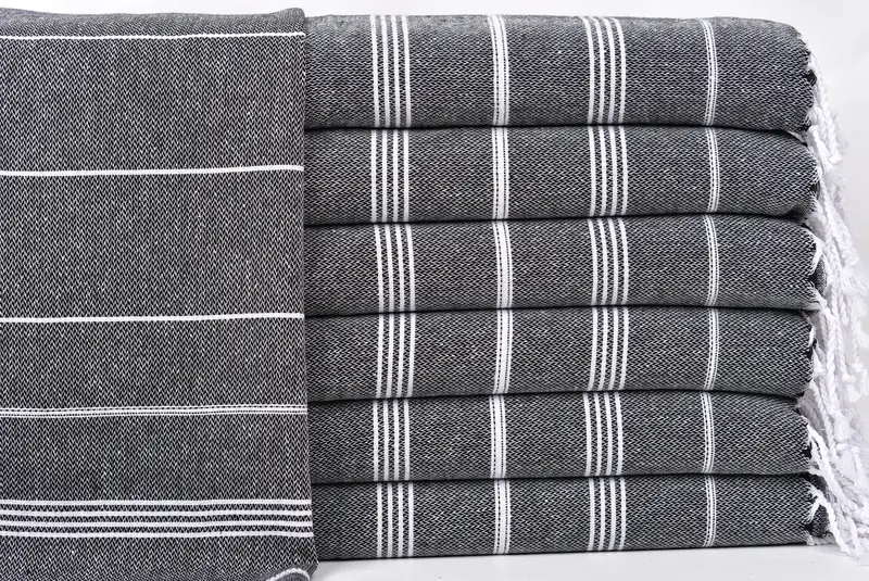 Wedding Favors, Bachelor Party Favors, Bridesmaid Gifts, Boyfriend Gift, Monogrammed Hand Towel, 38x18 Cotton Striped Towel, Spa Towel, Gift For Him - 1
