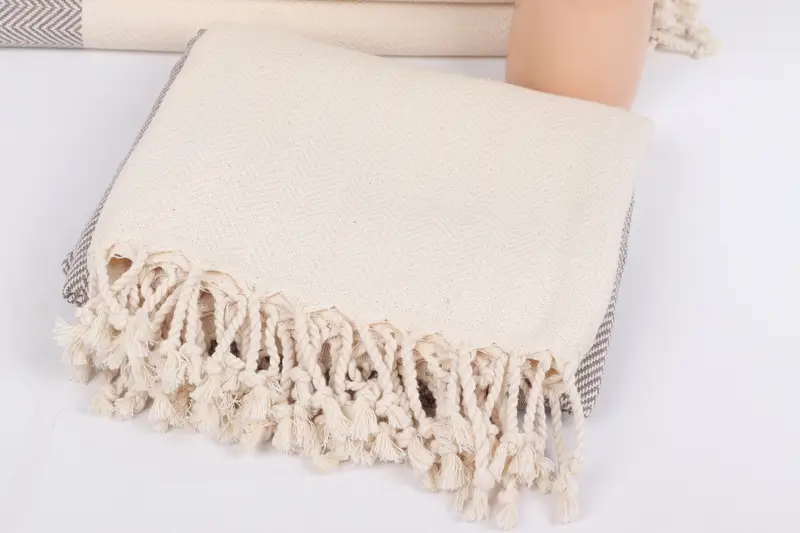 Cute Beach Towel, Fringed Turkish towel for poolside, Bachelor Gifts, Gift For Mom, Gifts For Him, 70x36 Cotton Zig zag Towel, Bridesmaid Gift - 5